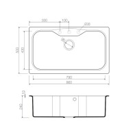 Кухонная мойка шампань Tetogranit Omoikiri Maru 86-CH