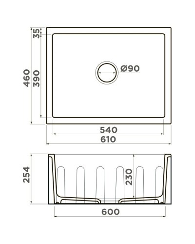 Кухонная мойка Natceramic Omoikiri Mikura 61-WH белый 4997068