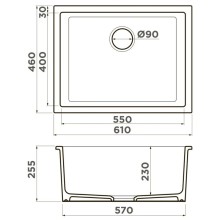 Кухонная мойка Natceramic Omoikiri Okinoshima 61-U/I-WH белый 4997062
