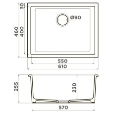 Кухонная мойка Natceramic Omoikiri Okinoshima 61-U/I-WH белый 4997062