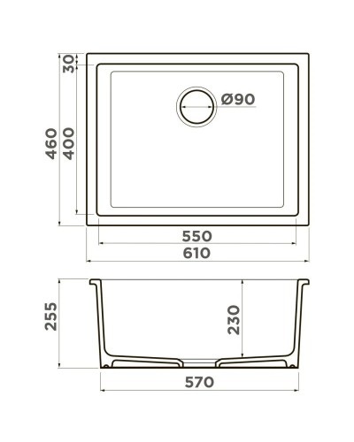 Кухонная мойка Natceramic Omoikiri Okinoshima 61-U/I-WH белый 4997062