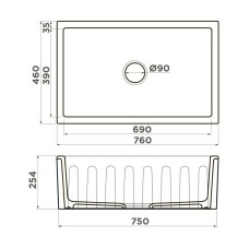 Кухонная мойка Natceramic Omoikiri Mikura 76-Tokyo white 4993021