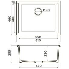 Кухонная мойка Natceramic Omoikiri Okinoshima 61-U/I-IB Glossy indigo blue 4911261