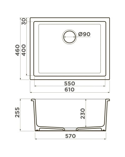 Кухонная мойка Natceramic Omoikiri Okinoshima 61-U/I-RG Glossy royal green 4911263