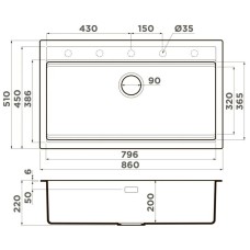 Кухонная мойка Artceramic Omoikiri Kitagawa 86-LB-GR leningrad grey 4993796