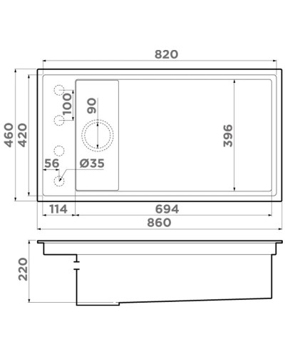 Кухонная мойка Artceramic Omoikiri Kinaru 86-U/I CN canyon 4997025