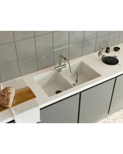 Кухонная мойка Artceramic Omoikiri Kitagawa 83-2-U-GR leningrad grey 4993810