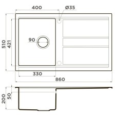 Кухонная мойка Artceramic Omoikiri Kitagawa 86-WH белый 4993493