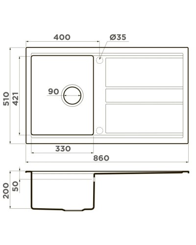 Кухонная мойка Artceramic Omoikiri Kitagawa 86-WG wind green 4993250