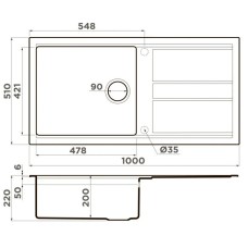 Кухонная мойка Artceramic Omoikiri Kitagawa 100-GB графит 4993786