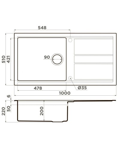 Кухонная мойка Artceramic Omoikiri Kitagawa 100-GB графит 4993786