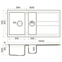 Кухонная мойка Artceramic Omoikiri Kitagawa 100-2-WH белый 4993803