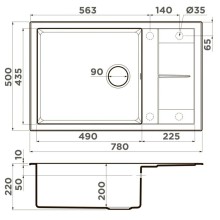 Кухонная мойка Artceramic Omoikiri Sumi 78A-LB-WH белый 4997100