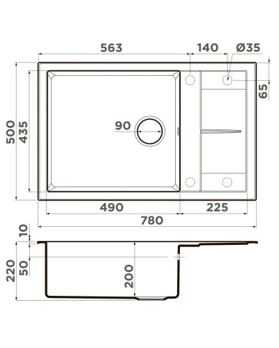 Кухонная мойка Artceramic Omoikiri Sumi 78A-LB-GR ленинградский серый 4997102