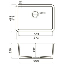 Кухонная мойка Natceramic Omoikiri Torishima 67-U/I-WH белый глянец 4993866