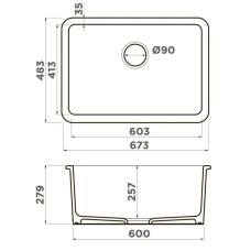 Кухонная мойка Natceramic Omoikiri Torishima 67-U/I-WH белый глянец 4993866