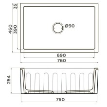 Кухонная мойка Natceramic Omoikiri Mikura 76-WH белый глянец 4993258