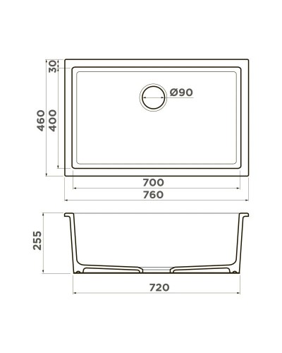 Кухонная мойка Natceramic Omoikiri Okinoshima 76-U/I-WH белый глянец 4997151