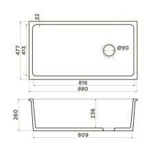 Кухонная мойка Natceramic Omoikiri Tokara 88-U/I-WH Side белый глянец 4993867