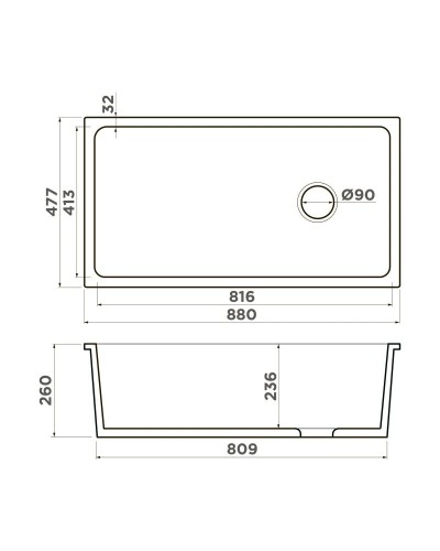 Кухонная мойка Natceramic Omoikiri Tokara 88-U/I-WH Side белый глянец 4993867