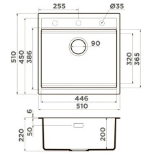 Кухонная мойка Artceramic Omoikiri Kitagawa 51-GB графит 4993052