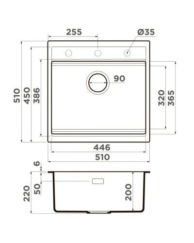 Кухонная мойка Artceramic Omoikiri Kitagawa 51-GB графит 4993052