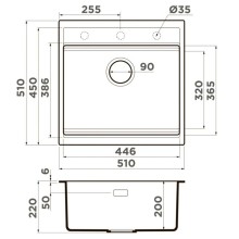 Кухонная мойка Artceramic Omoikiri Kitagawa 51-WH белый 4993309