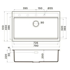 Кухонная мойка Artceramic Omoikiri Kitagawa 79-LB-GB графит 4993996