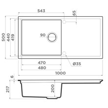 Кухонная мойка Artceramic Omoikiri Sintesi 100-GB графит 4997125
