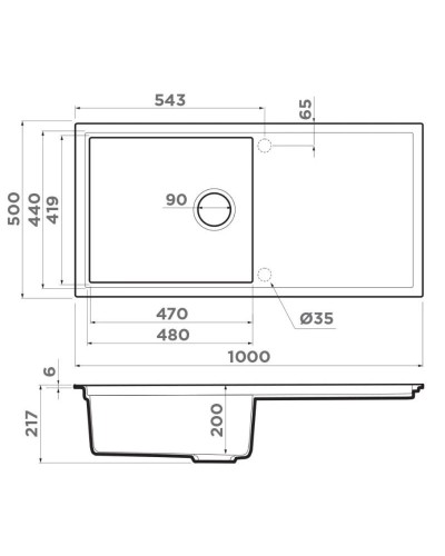 Кухонная мойка Artceramic Omoikiri Sintesi 100-GB графит 4997125