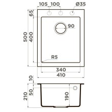 Кухонная мойка Artceramic Omoikiri Bosen 41A-WH белый 4993814