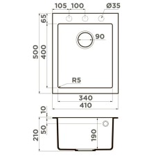 Кухонная мойка Artceramic Omoikiri Bosen 41A-WH белый 4993814