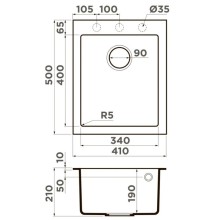 Кухонная мойка Artceramic Omoikiri Bosen 41A-GR ленинградский серый 4993813