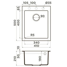 Кухонная мойка Artceramic Omoikiri Bosen 41A-GR ленинградский серый 4993813