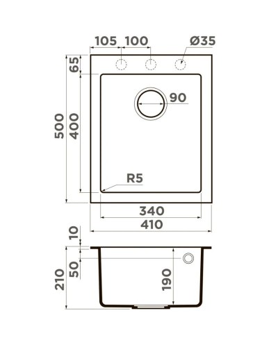 Кухонная мойка Artceramic Omoikiri Bosen 41A-GB графит 4993812