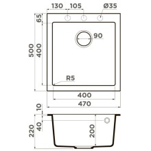 Кухонная мойка Artceramic Omoikiri Bosen 47A-WH белый 4993817
