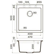 Кухонная мойка Artceramic Omoikiri Bosen 47A-WH белый 4993817