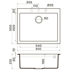 Кухонная мойка Artceramic Omoikiri Bosen 61A-GR ленинградский серый 4993825