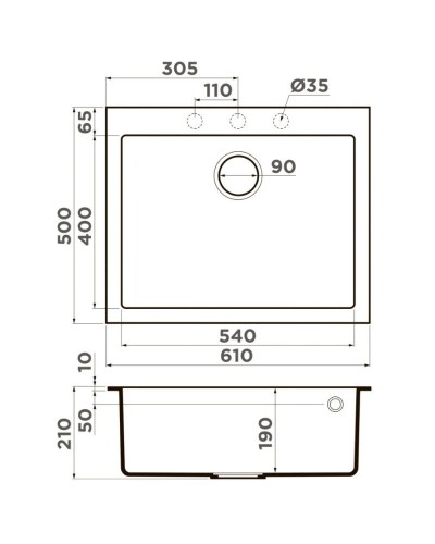 Кухонная мойка Artceramic Omoikiri Bosen 61A-GR ленинградский серый 4993825
