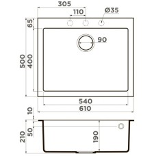 Кухонная мойка Artceramic Omoikiri Bosen 61A-WH белый 4993826