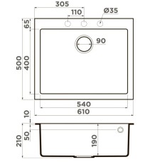 Кухонная мойка Artceramic Omoikiri Bosen 61A-GB графит 4993824