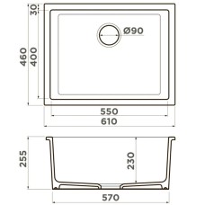 Кухонная мойка Natceramic Omoikiri Okinoshima 61-U/I-CC cappuccino coffee 4997067
