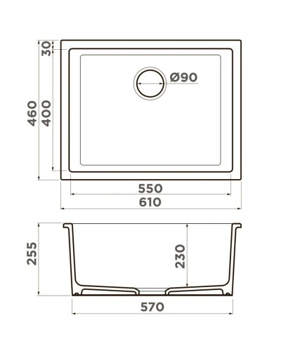 Кухонная мойка Natceramic Omoikiri Okinoshima 61-U/I-CC cappuccino coffee 4997067