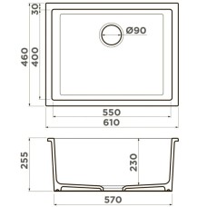 Кухонная мойка Natceramic Omoikiri Okinoshima 61-U/I-SB smoky blue 4997065