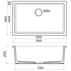 Кухонная мойка Natceramic Omoikiri Okinoshima 76-U/I-SB smoky blue 4997148