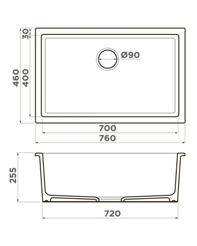 Кухонная мойка Natceramic Omoikiri Okinoshima 76-U/I-SB smoky blue 4997148
