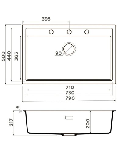 Кухонная мойка Artceramic Omoikiri Sintesi 79-GB графит 4997135