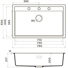 Кухонная мойка Artceramic Omoikiri Sintesi 79-WG wind green 4997138