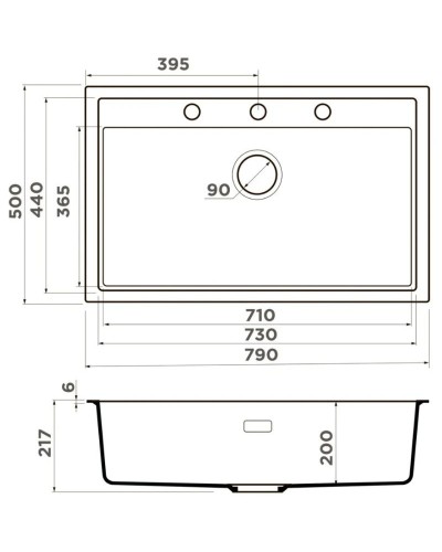 Кухонная мойка Artceramic Omoikiri Sintesi 79-WH белый 4997136