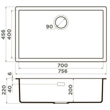 Кухонная мойка Artceramic Omoikiri Yamakawa 75-Integra-CN canyon 4997274